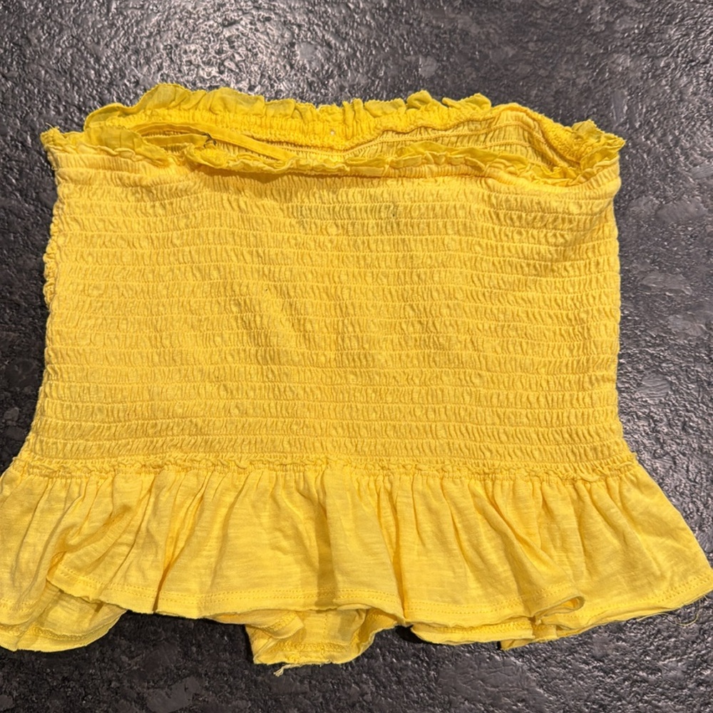 Yellow Ruched Tube Top - Picture 5 of 5
